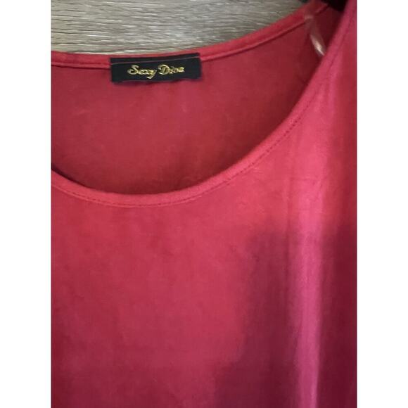 Red Dress Fringe Cowgirl Country Rodeo Size S/M Sexy Bodycon Mini Stretchy - Picture 6 of 10